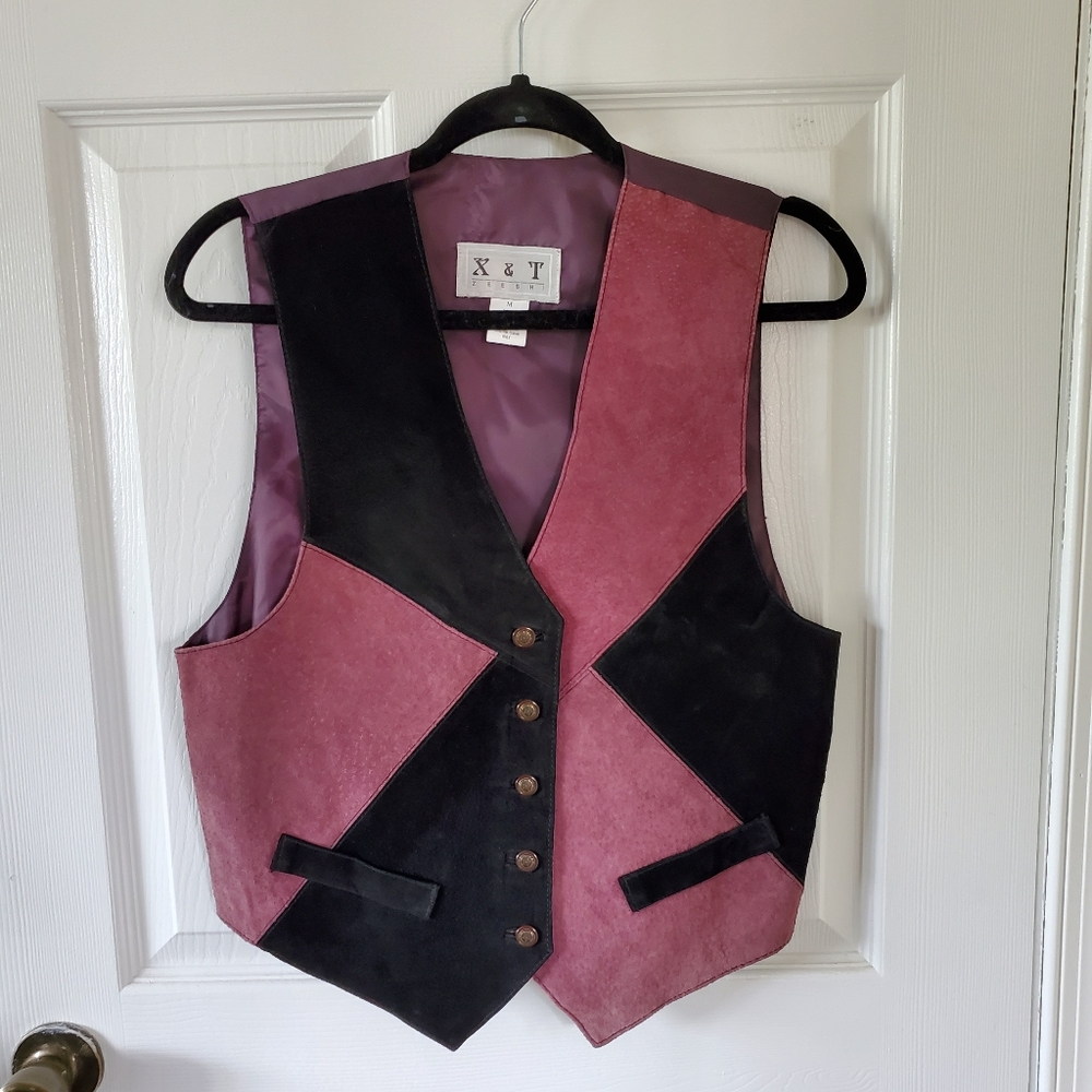 X & T Zeeshi Leather Vest New Size Medium